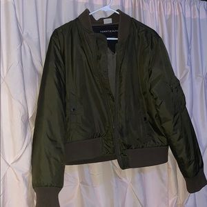 camo green tommy hilfiger bomber jacket